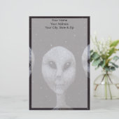 Alien Grays Briefpapier (Staand voorkant)