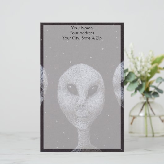 Alien Grays Briefpapier (Staand voorkant)