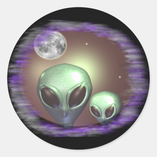 Alien Grays-objecten Ronde Sticker (Voorkant)