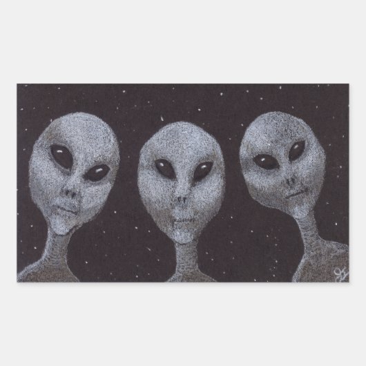Alien Grays Rechthoekige Sticker (Voorkant)