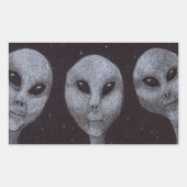 Alien Grays Rechthoekige Sticker (Voorkant)