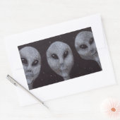 Alien Grays Rechthoekige Sticker (Envelop)