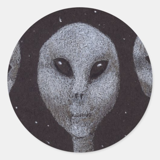 Alien Grays Ronde Sticker (Voorkant)