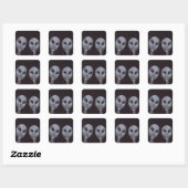 Alien Grays Vierkante Sticker (Vel)