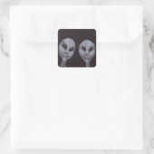 Alien Grays Vierkante Sticker (Tas)
