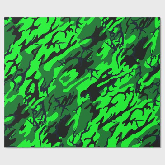 Alien Green Camo Cadeaupapier (Vlak)