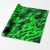 Alien Green Camo Cadeaupapier (Uitgerold)