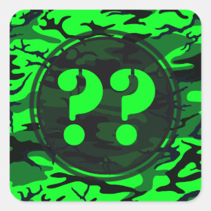Alien Green Camo met aangepaste symbolen Vierkante Sticker