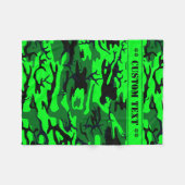 Alien Green Camo met aangepaste tekst Fleece Deken (Voorkant (Horizontaal))