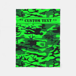 Alien Green Camo met aangepaste tekst Fleece Deken