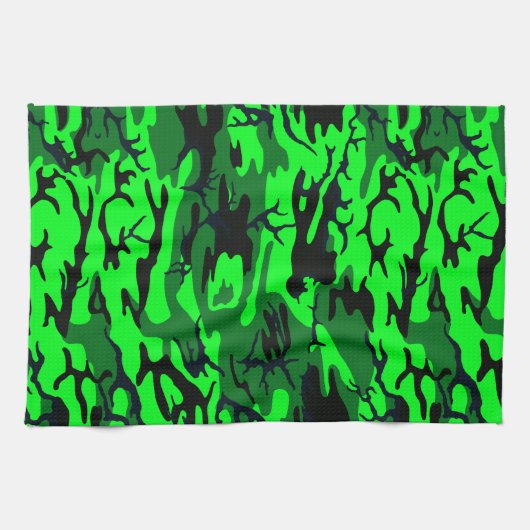 Alien Green Camo Theedoek (Horizontaal)