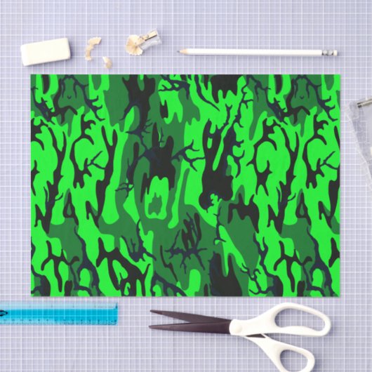 Alien Green Camo Tissuepapier (Craft)