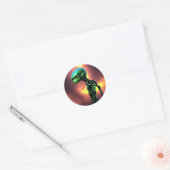 Alien Green Classic Round Sticker (Envelop)