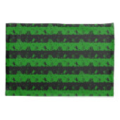 Alien Green en Black Halloween Nightmare Stripes Kussensloop (Achterkant)