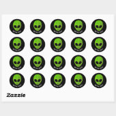 Alien Green Head dat we hier zijn Ronde Sticker (Vel)