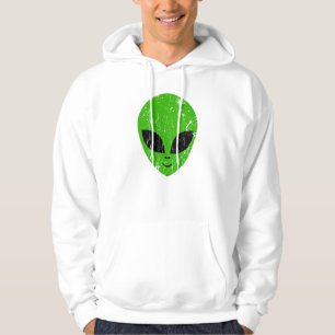 alien green head ufo science fiction extraterreser hoodie
