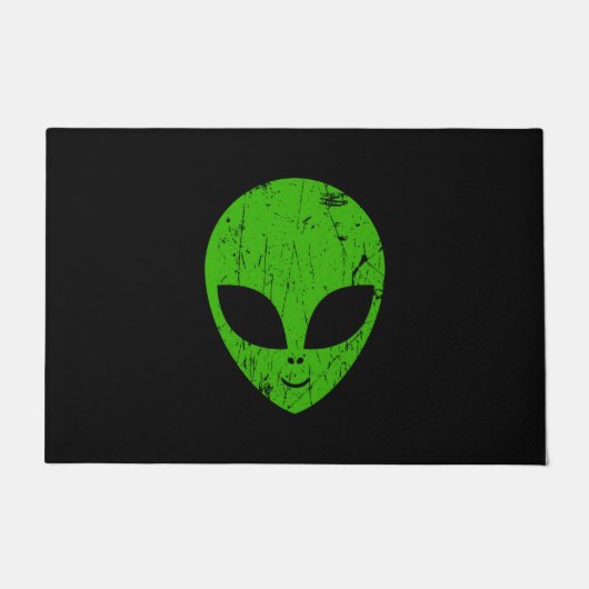 alien green head ufo science fiction extraterrestr deurmat (Voorkant)