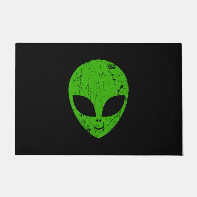 alien green head ufo science fiction extraterrestr deurmat (Voorkant)