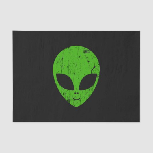 alien green head ufo science fiction extraterrestr tissuepapier (Voorkant)