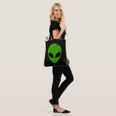 alien green head ufo science fiction extraterrestr tote bag (Op model)