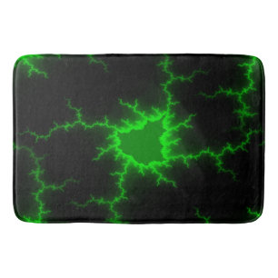 Alien Green Lightning Strikes in Pitch Black Badmat