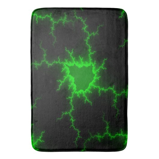 Alien Green Lightning Strikes in Pitch Black Badmat (Voorkant Verticaal)