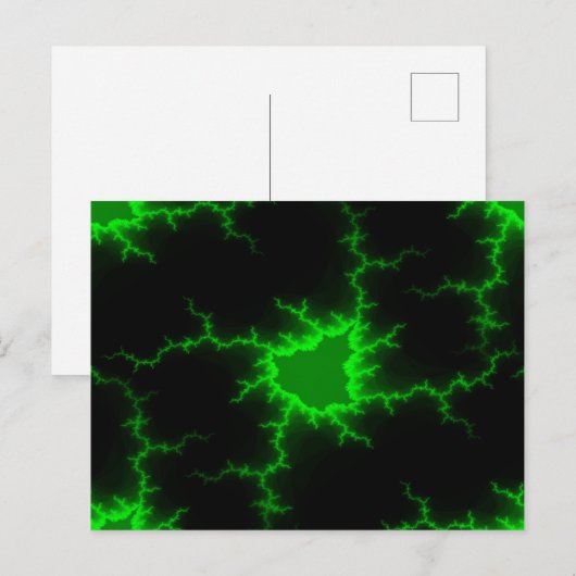 Alien Green Lightning Strikes in Pitch Black Briefkaart (Voorkant / Achterkant)