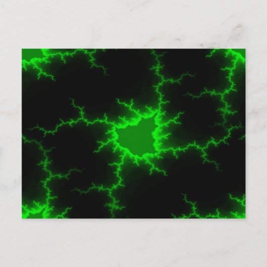 Alien Green Lightning Strikes in Pitch Black Briefkaart (Voorkant)