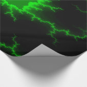 Alien Green Lightning Strikes in Pitch Black Cadeaupapier (Hoek)