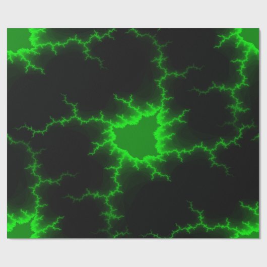 Alien Green Lightning Strikes in Pitch Black Cadeaupapier (Vlak)