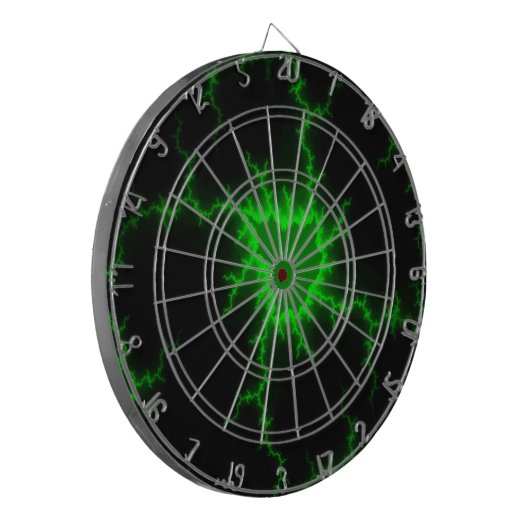 Alien Green Lightning Strikes in Pitch Black Dartbord (Voorkant Links)
