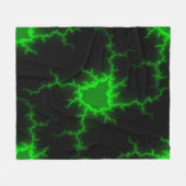 Alien Green Lightning Strikes in Pitch Black Fleece Deken (Voorkant (Horizontaal))