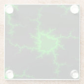 Alien Green Lightning Strikes in Pitch Black Glazen Onderzetter (Achterkant)