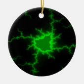 Alien Green Lightning Strikes in Pitch Black Keramisch Ornament (Voorkant)