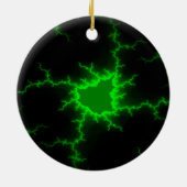 Alien Green Lightning Strikes in Pitch Black Keramisch Ornament (Achterkant)