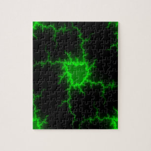 Alien Green Lightning Strikes in Pitch Black Legpuzzel