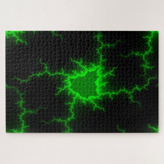 Alien Green Lightning Strikes in Pitch Black Legpuzzel (Horizontaal)