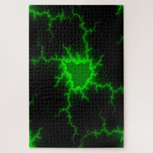 Alien Green Lightning Strikes in Pitch Black Legpuzzel