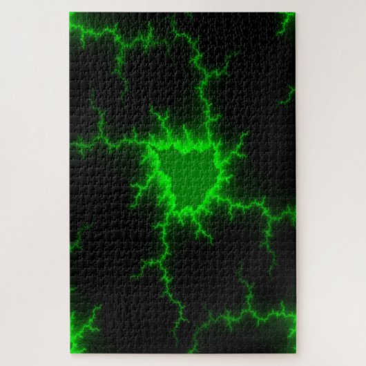 Alien Green Lightning Strikes in Pitch Black Legpuzzel (Verticaal)