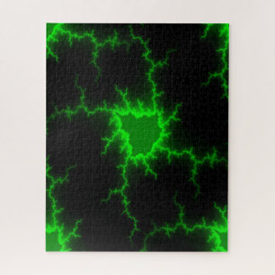 Alien Green Lightning Strikes in Pitch Black Legpuzzel