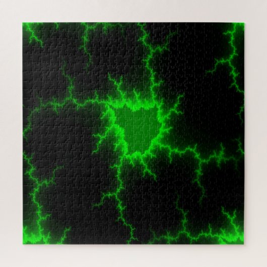 Alien Green Lightning Strikes in Pitch Black Legpuzzel (Verticaal)
