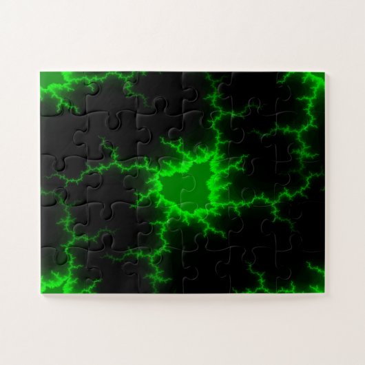 Alien Green Lightning Strikes in Pitch Black Legpuzzel (Horizontaal)