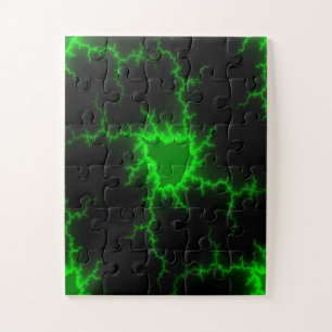 Alien Green Lightning Strikes in Pitch Black Legpuzzel
