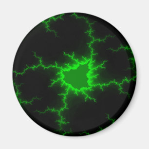 Alien Green Lightning Strikes in Pitch Black Magneet