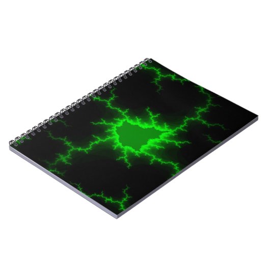 Alien Green Lightning Strikes in Pitch Black Notitieboek (Linkerzijde)