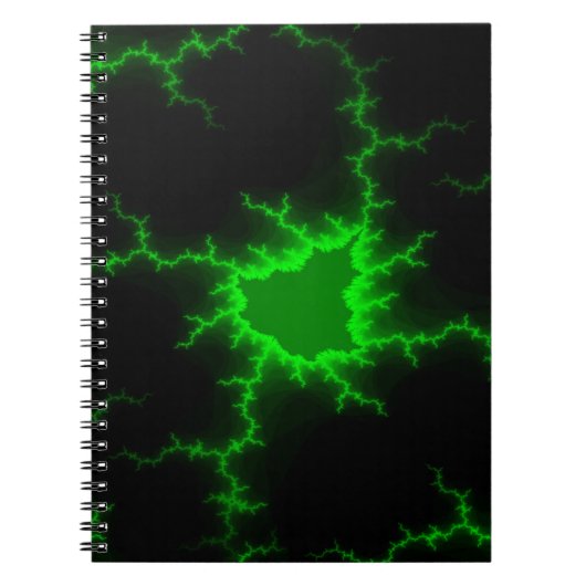 Alien Green Lightning Strikes in Pitch Black Notitieboek (Voorkant)