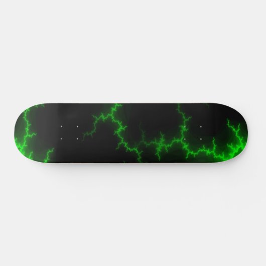 Alien Green Lightning Strikes in Pitch Black Persoonlijk Skateboard (Horizontaal)