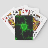 Alien Green Lightning Strikes in Pitch Black Pokerkaarten (Achterkant)