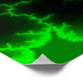 Alien Green Lightning Strikes in Pitch Black Poster (Hoek)