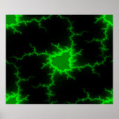 Alien Green Lightning Strikes in Pitch Black Poster (Voorkant)
